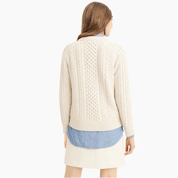 J.Crew Popcorn cable-knit sweater-K5311-berry/pink - Picture 6 of 8